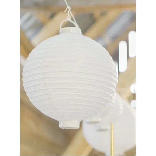Papperslykta LED - Vit - 20 cm Papperslykta LED - Vit - 20 cm