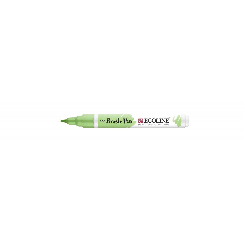Penselpen Ecoline Brush Pen - Pastel Green (666) - Fiberpenne, Penne, Penne, kridt & tusch