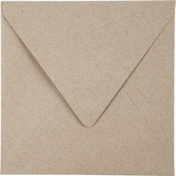 Återvunnet kuvert - natur - 16 x 16 cm - 50 st Återvunnet kuvert - natur - 16 x 16 cm - 50 st