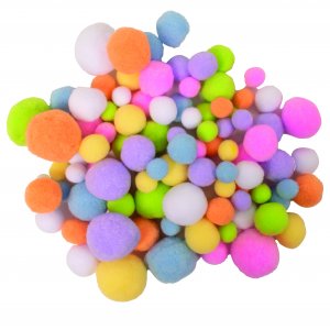 Pompom pastellf�rger 100 st