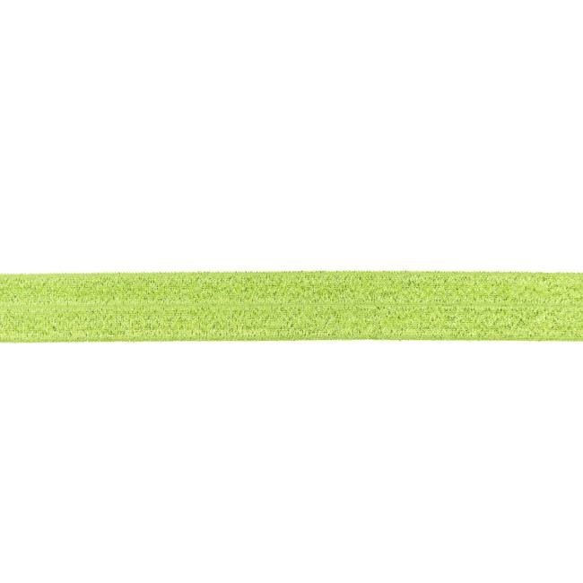 Mansjettstoff - Stretchy, glitter, fotokrom 2 cm - lime - Linningsbånd, Klestoffer, Tekstiler