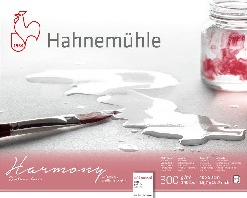 Akvarelblok Harmony 300 g Mat - 30x40 cm - Akvarelpapir, Blok
