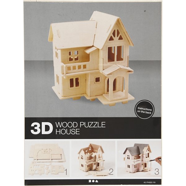 3D Konstruktionsfigur - Hus med altan 3D Konstruktionsfigur - Hus med altan