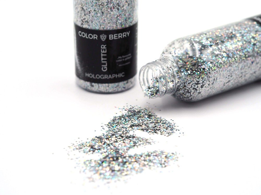 Glitter Dusty til harpiks - Holographic Silver Chunky - Harpiks, Støbning, Støbning, Hobbymateriale, Håndværk