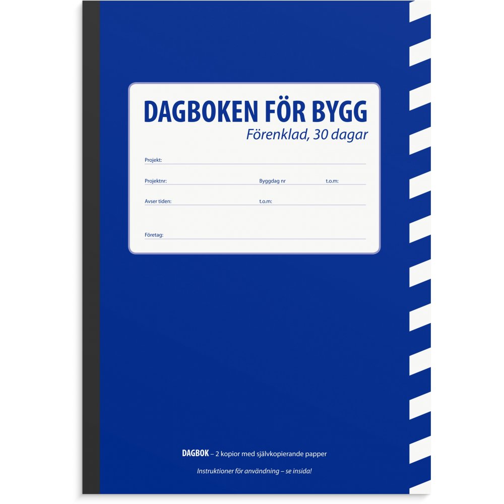 Byggedagbog - Forenklet 30 dage - A5 - Dagbøger, Kalender, Kontorartikler
