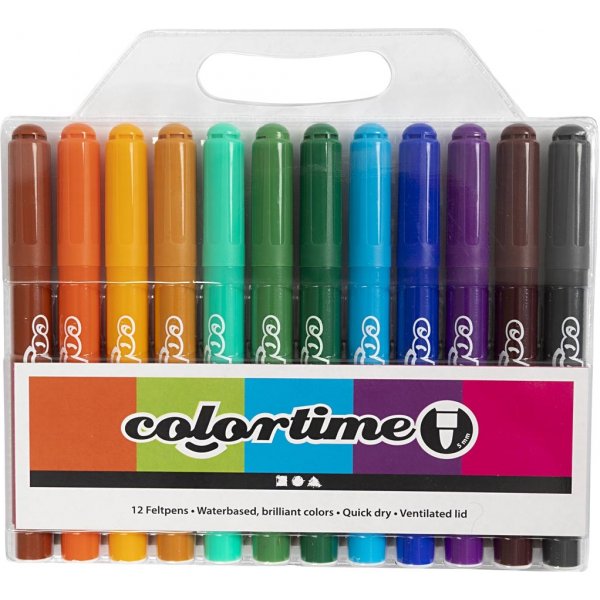 Colortime-pennor - kompletterande färger - 5 mm - 12 st Colortime-pennor - kompletterande färger - 5 mm - 12 st