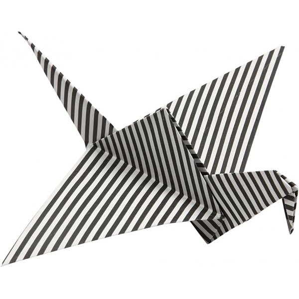 Origamipapper - svart/vit - 10 x 10 cm - 50 ark Origamipapper - svart/vit - 10 x 10 cm - 50 ark