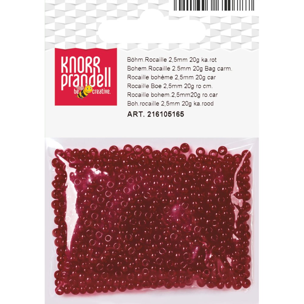 Rocailleperler 2,5 mm 20 g karminrød - Blandinger av rocailleperler, Rocaillesperlor, Håndverk