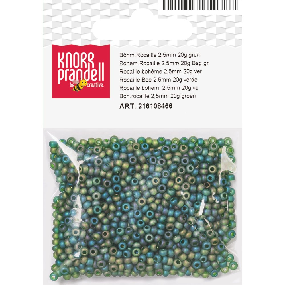 Glasperler 2,5 mm, 20 g, grønne matte - Blandinger af rocaillesperler, Rocaillesperler, Håndværk