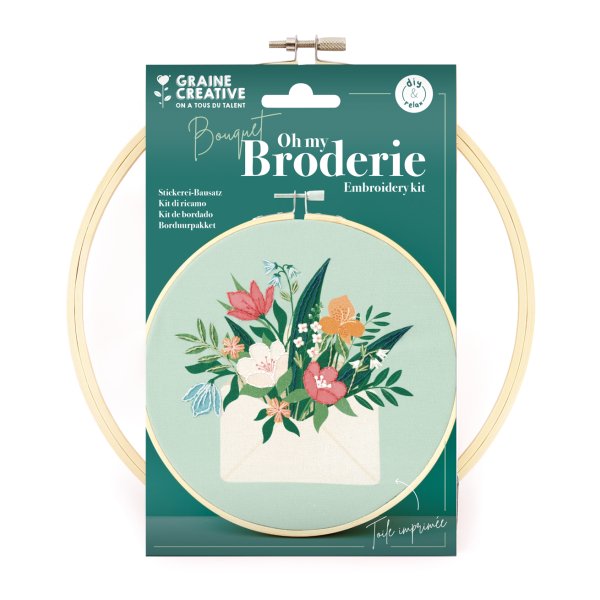 Broderikit blomsterbukett � 20 cm
