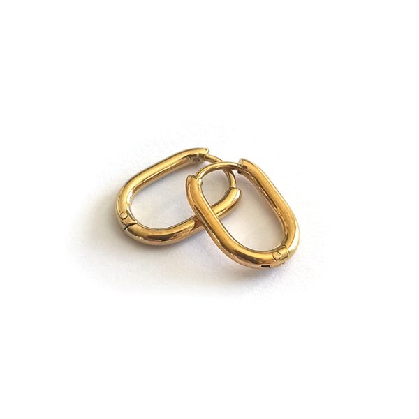 Kreoler ovala 15 mm - guld, rostfritt stål Kreoler ovala 15 mm - guld, rostfritt stål
