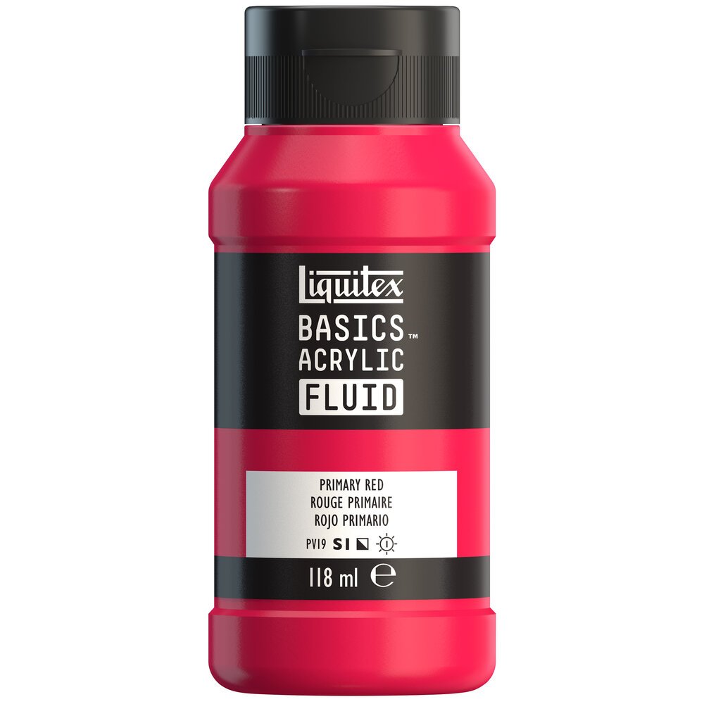 Akrylfärg - Liquitex Basics Fluid - 118ml - Primary Red - Akrylfärger, Konstnärsfärger