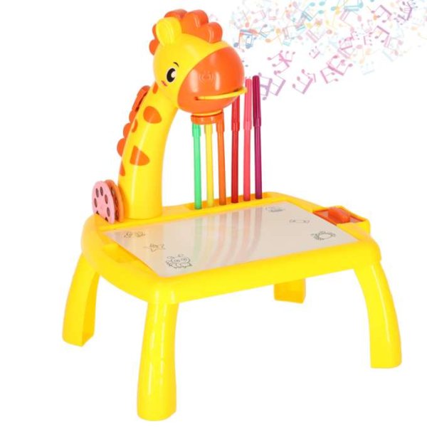 Projektordukbord Giraff Gul för barn Projektordukbord Giraff Gul för barn
