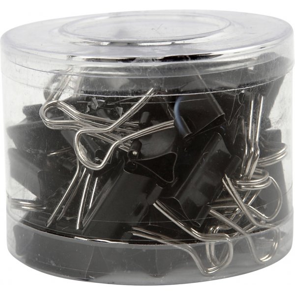 Clips - svart - 19 mm - 40 st Clips - svart - 19 mm - 40 st