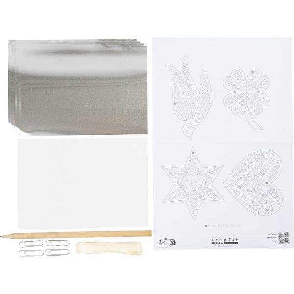 DIY-s�t julepynt s�lvmetal - 8 dele
