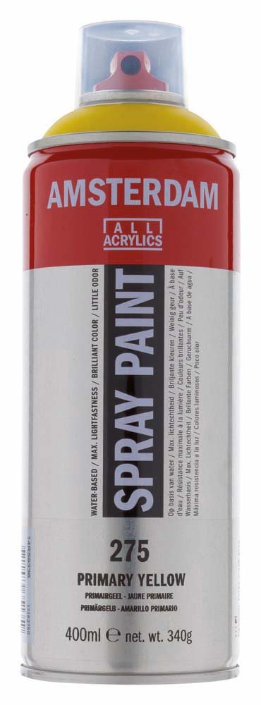 Amsterdam Spray 400 ml - Primary Yellow - Spraydåser, Spraymaling, Hobbyfarve