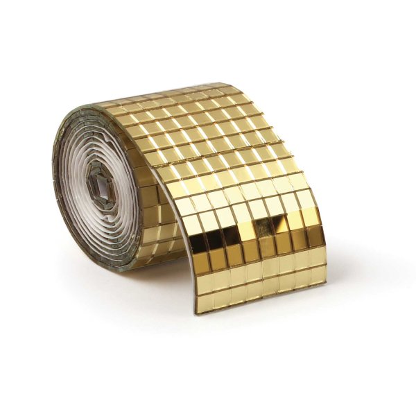 Sj�lvh�ftande spegelband facetterat - guld