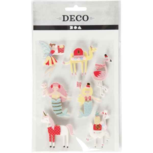 3D-klistermærker Flamingo, Lama, Havfrue 7 stk. 3D-klistermærker Flamingo, Lama, Havfrue 7 stk.