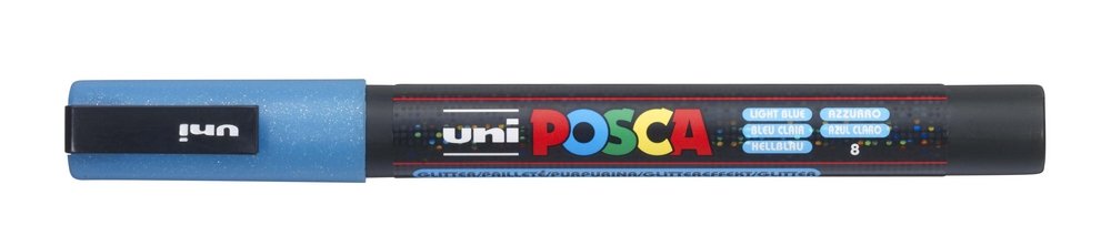 Uni Posca PC-3 ml Glitter - Light Blue Glitter (57) - Posca-penne, Markers, Penne, Penne, kridt & tusch