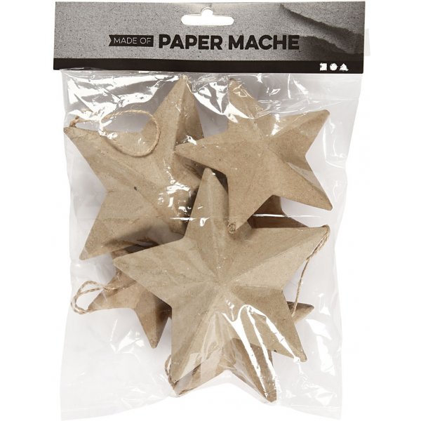 Stjärnor av papier-maché - 6 st Stjärnor av papier-maché - 6 st