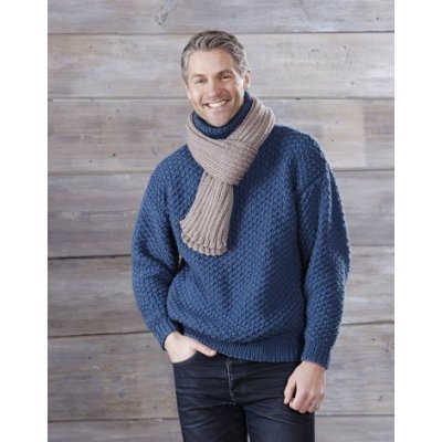Strikkeopskrift - Sweater med mnster og trklde