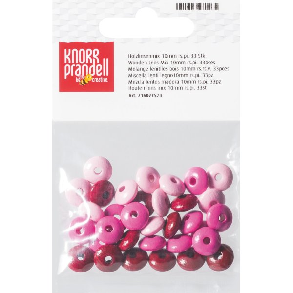 Tr�p�rlor mix 10 mm, 33 st, rosa nyanser