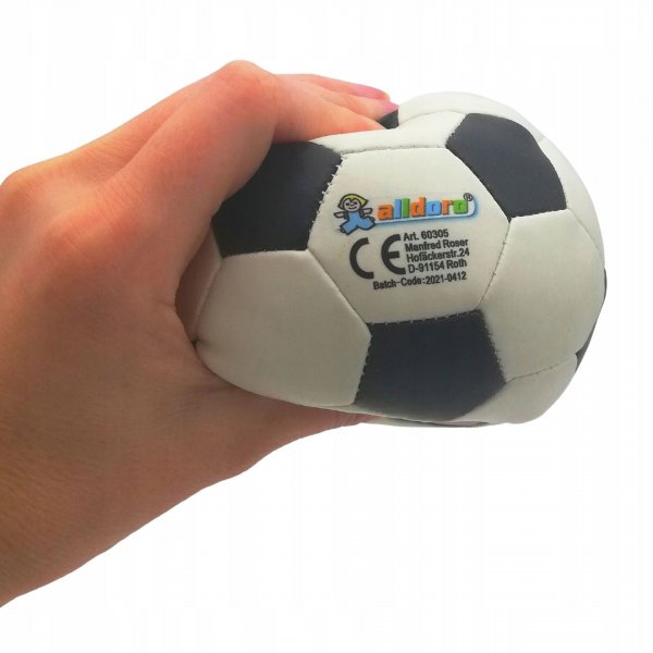 Mjuk boll 10 cm svart vit skum - Alldoro