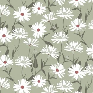 Vaxduk med Pr�stkrage motiv - Gr�n