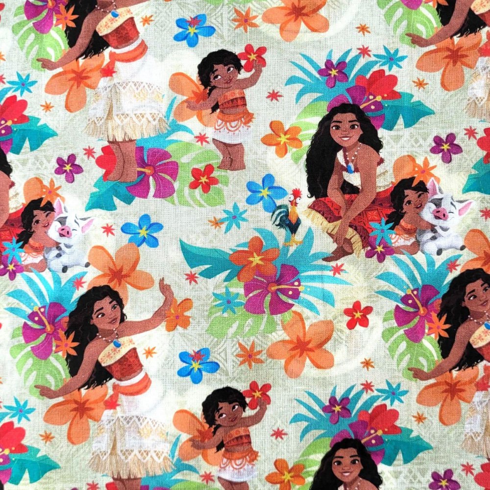 Bomullsväv - Disney - Vaiana - 140 cm - Bomullsväv, Bomullstyg, Tyger