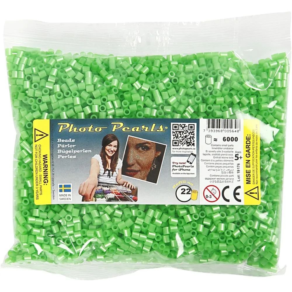 NABBI PhotoPearls - Grøn Perlemor (22) - 6000 stk - Photo Pearls, Perler & perleplader, Håndværk