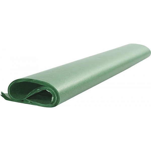 Silkespapper - grön - 50 x 70 cm - 14 g -25 ark Silkespapper - grön - 50 x 70 cm - 14 g -25 ark