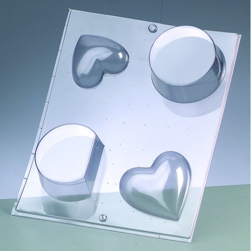 Gjutform - hjrta + rund form, 4 delar