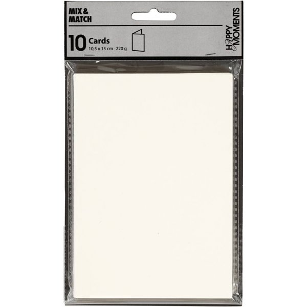 Kort - råvit - 10,5 x 15 cm - 10 st Kort - råvit - 10,5 x 15 cm - 10 st