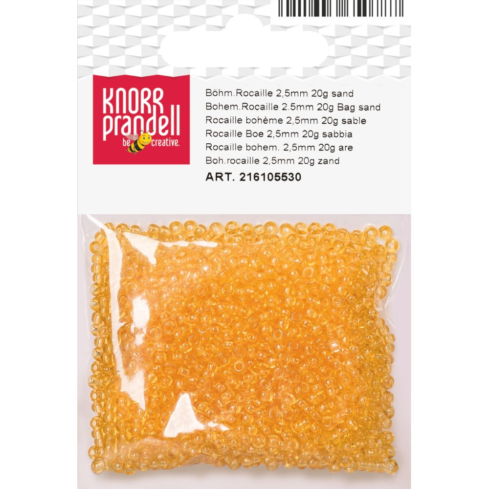 Rocailleperler 2,5 mm sandfarget 20 g - Blandinger av rocailleperler, Rocaillesperlor, Håndverk