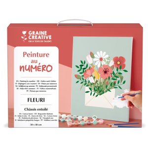 Målarset med siffror 30 x 40 cm - blomstermotiv Målarset med siffror 30 x 40 cm - blomstermotiv