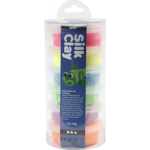 Silk Clay® - neonfärger - 6 x 14 g Silk Clay® - neonfärger - 6 x 14 g