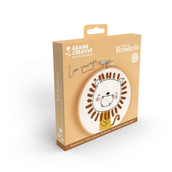 Broderikit med lejon, � 15 cm