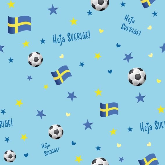 Mønstret jersey Cheer Sverige 150 cm - VM Mønstret jersey Cheer Sverige 150 cm - VM