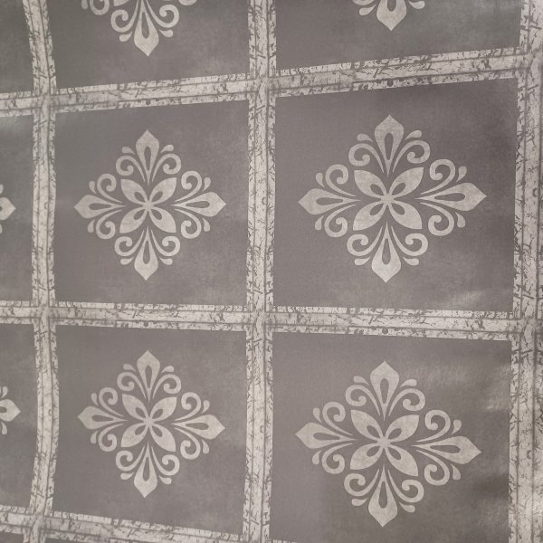 Vaxduk PVC gr� kakel 140 cm