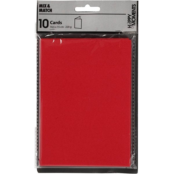 Kort - röd - 10,5 x 15 cm - 10 st Kort - röd - 10,5 x 15 cm - 10 st
