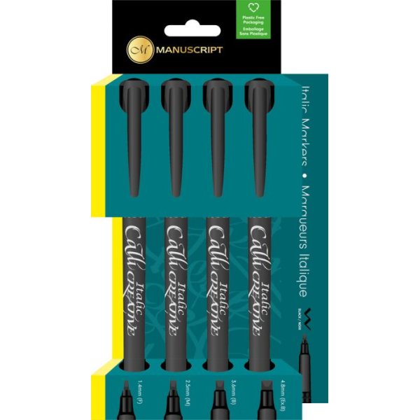 Kalligrafipennor italic svart - 4-pack Kalligrafipennor italic svart - 4-pack
