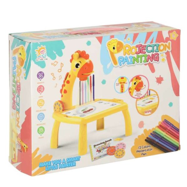 Projektordukbord Giraff Gul för barn Projektordukbord Giraff Gul för barn