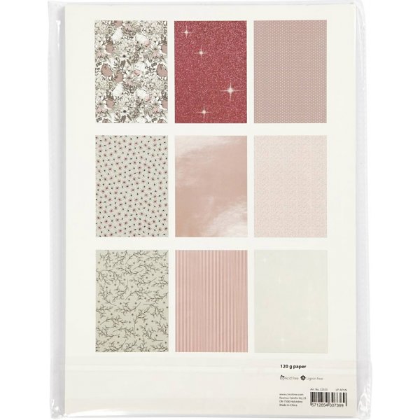 Vivi Gade designpapper i block - beige/rosa - 24 ark Vivi Gade designpapper i block - beige/rosa - 24 ark