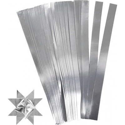 Stjernestrips - slv - 4,5 cm - 100 strips
