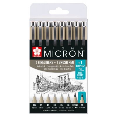 Fineliners Pigma Micron Arkivbestndig - 8 pennor