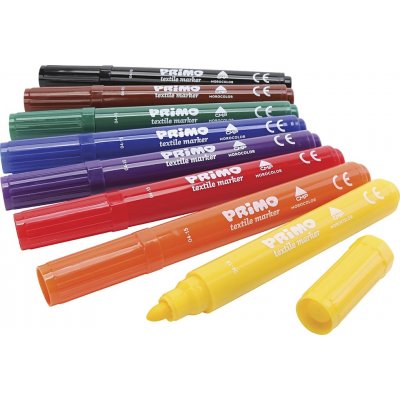 PRIMO Tekstiltuscher - blandede farver - 8 stk