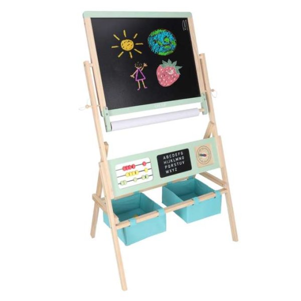 Utbildningstavla LULILO Kredo 3-i-1 med magnetisk whiteboard och griffeltavla 112 x 43 x 62 cm - Tr�