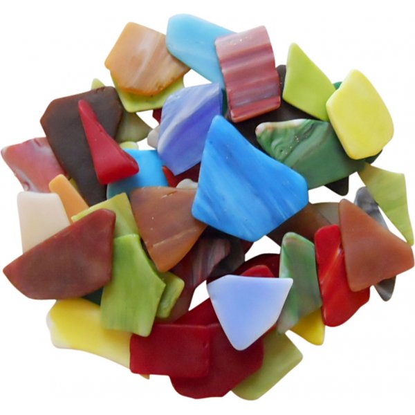 Glasmosaik - mixade färger - Innehållet kan variera - 15-60 mm - 2 kg Glasmosaik - mixade färger - Innehållet kan variera - 15-60 mm - 2 kg
