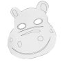 Set med 6 färgläggningsbara djurmasker i kartong Set med 6 färgläggningsbara djurmasker i kartong