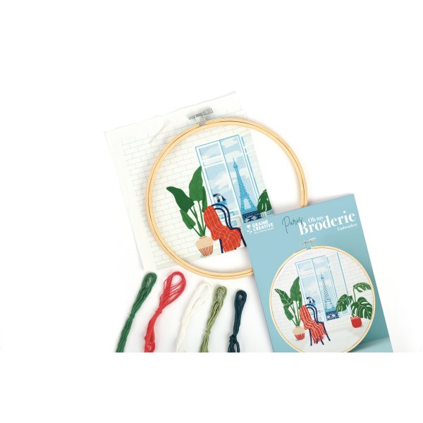 Broderikit Paris med ram 20 cm